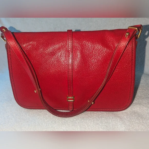 Vintage Marc by Marc Jacobs red leather shoulder messenger bag. - Picture 1 of 12
